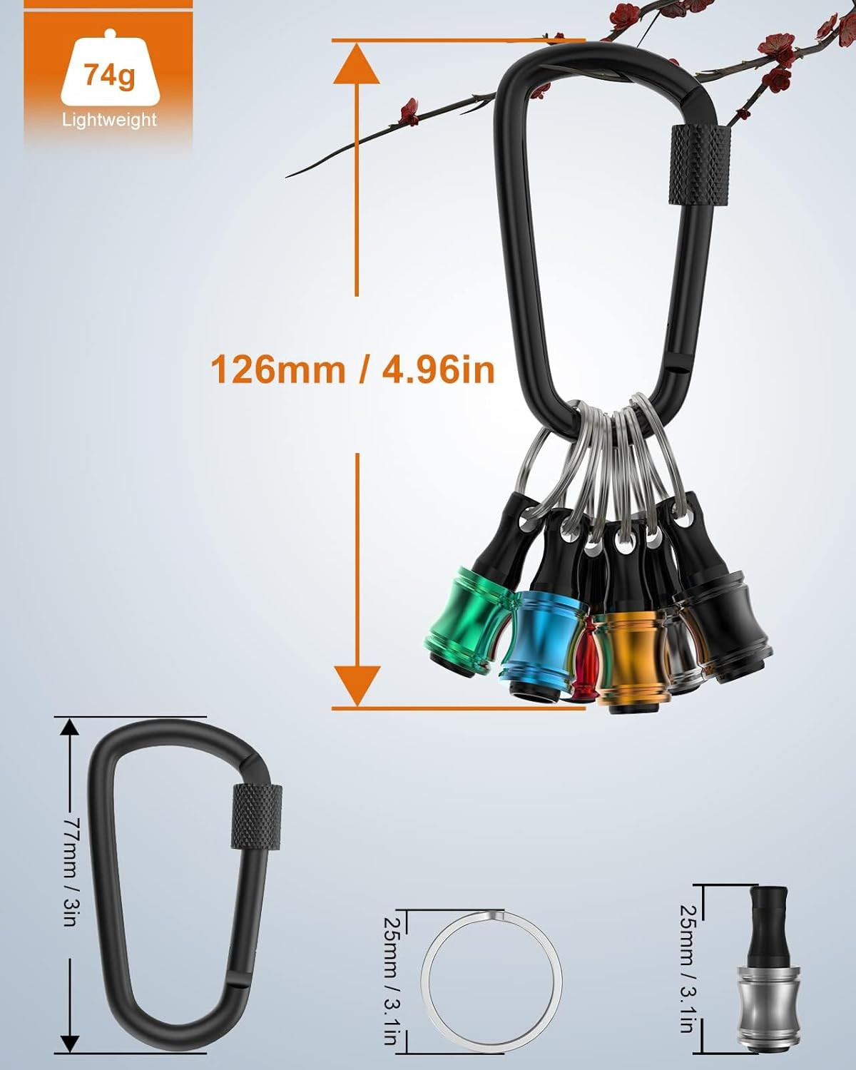 Portabits 12 piezas llavero hex 1/4 pulgada adaptador taladro rapido herramienta