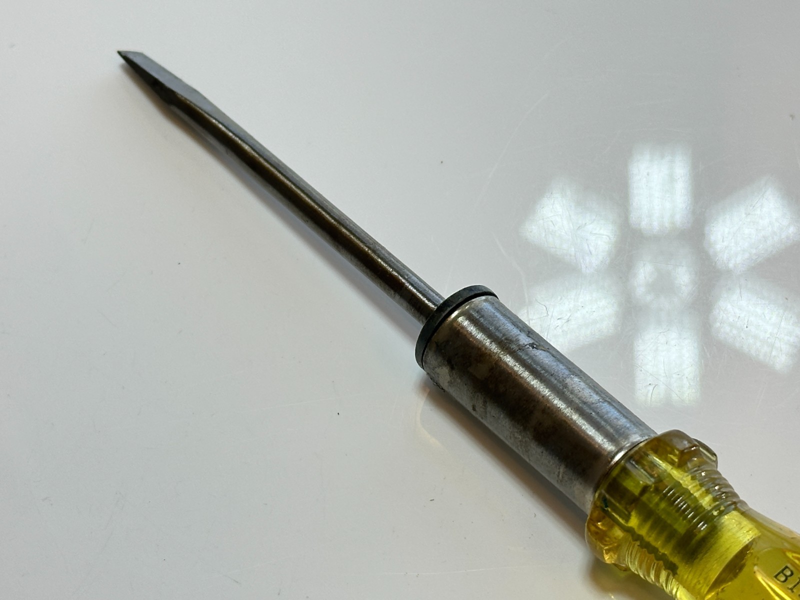 GAMBLES EXPERT USA Made RARE B13-4654 Clear Amber Handle Ratcheting Screwdriver
