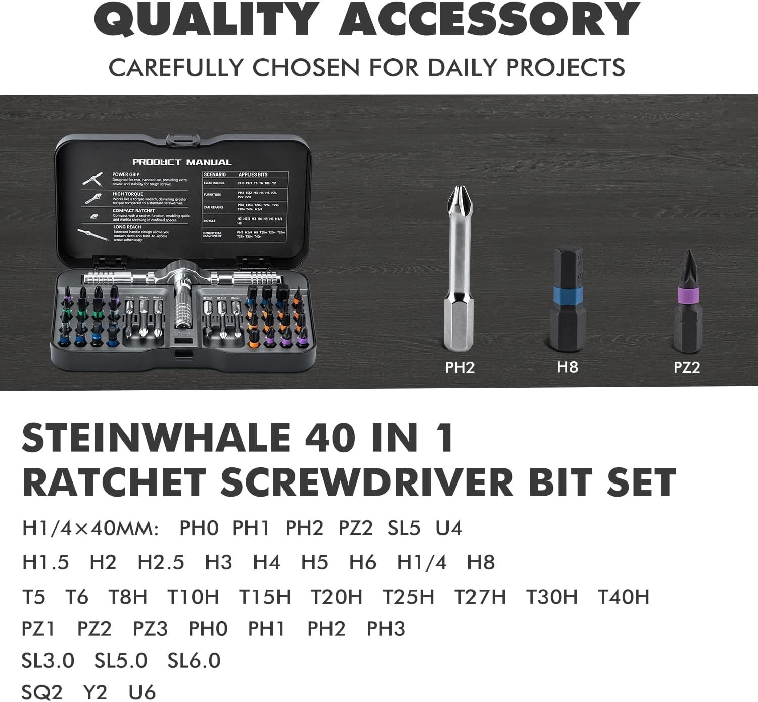 S2 Steel 40 in 1 Screwdriver Set with Magnetic Tip – Ultimate DIY Companion