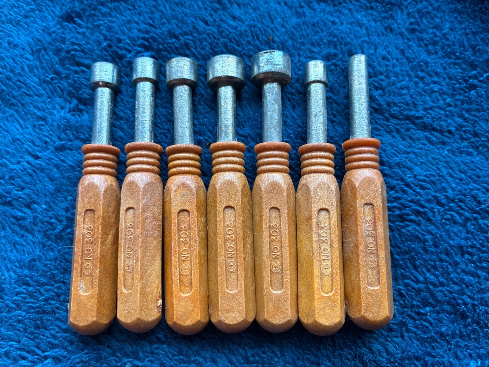 CF Hex Nut Driver x-7 No.303 Hong Kong Set Wood Handle