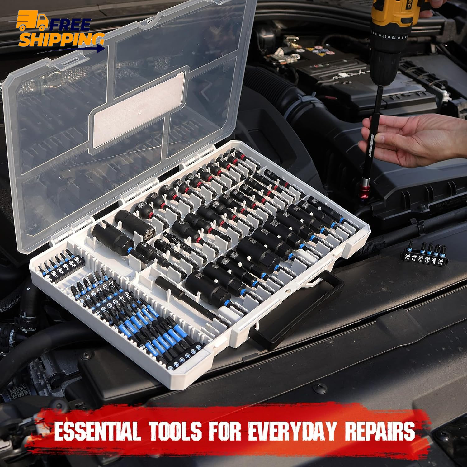 80-Piece Premium Magnetic Impact Nut Driver Set Metric & SAE ✅