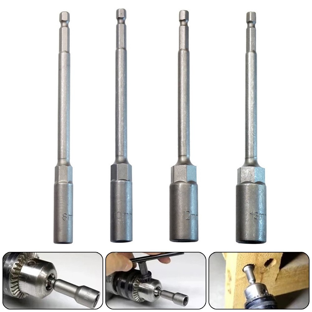 Machinery Carpentry Socket Wrench Pistol Drills Hexagon Nut 150mm Adapter