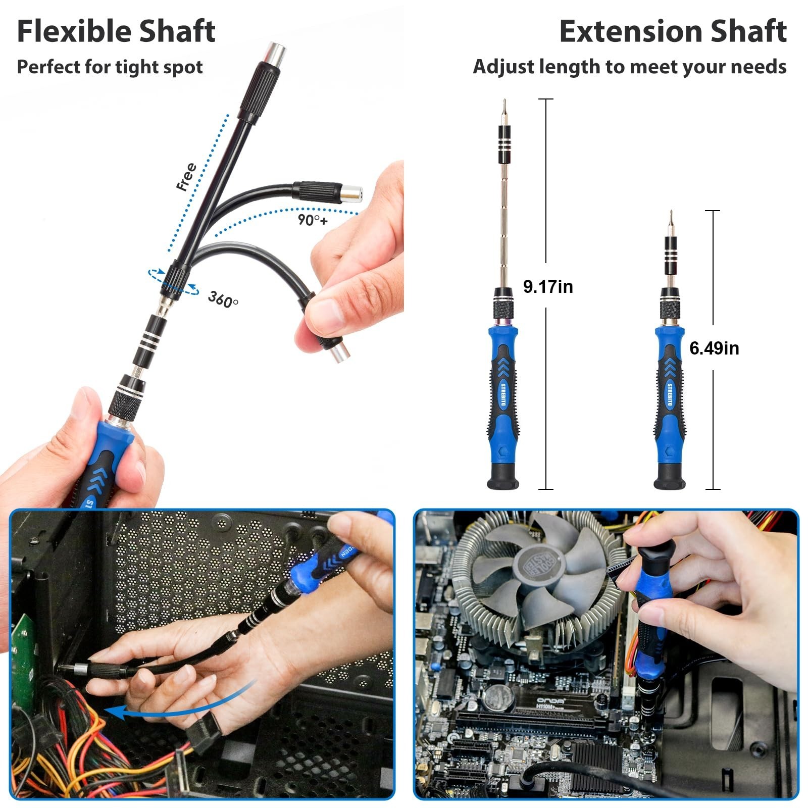 STREBITO Electronics Precision Screwdriver Sets 142-Piece with 120 Bits Magne…
