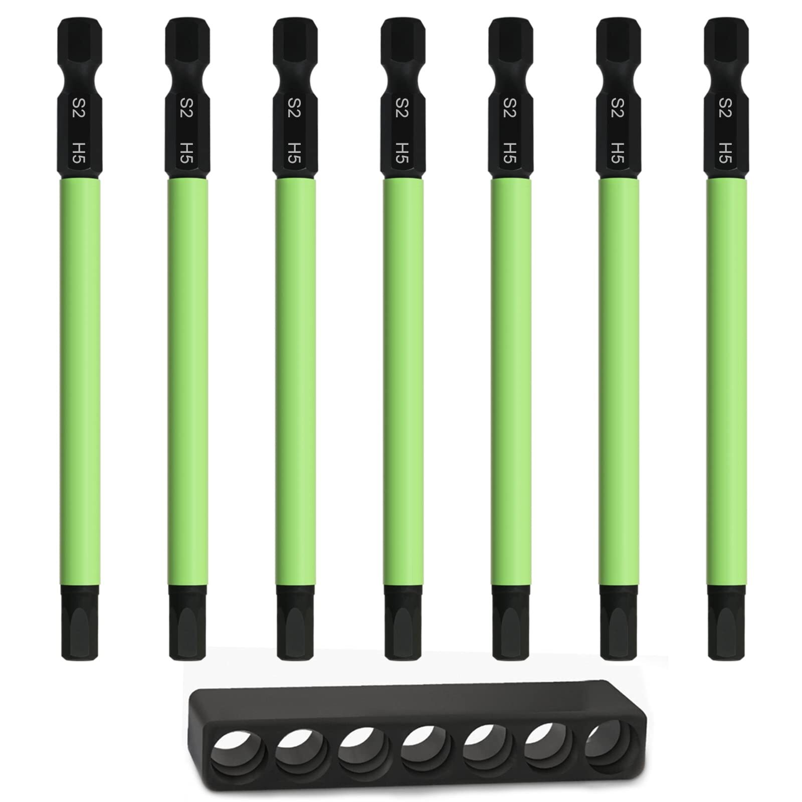 7pcs 1/4″ Hex Head Allen Wrench Drill Bits Metric 5mm 3.94″ Long Hex Key Drill B