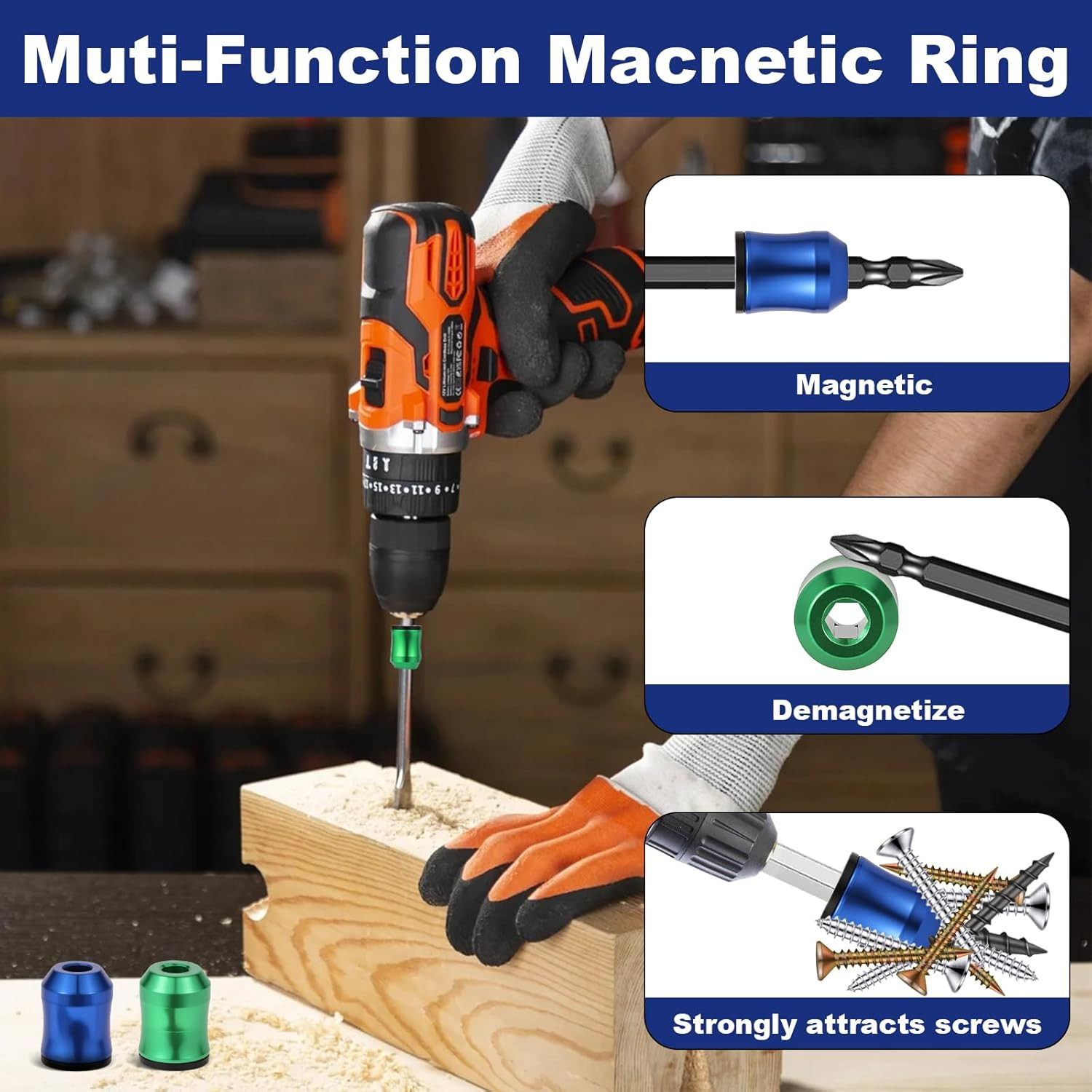 Strong Magnetic Screw Ring: 1/4 Inch/ 6.35 Mm Universal Magnetic Screw Holder…