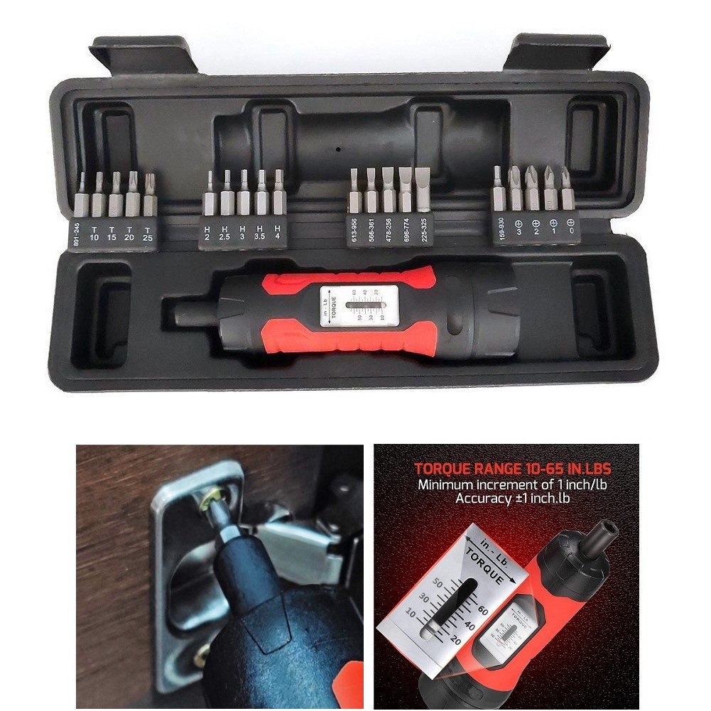 Precise Measurement Torque Wrench Screwdriver 1/4 Inch Drive 10 65In lb