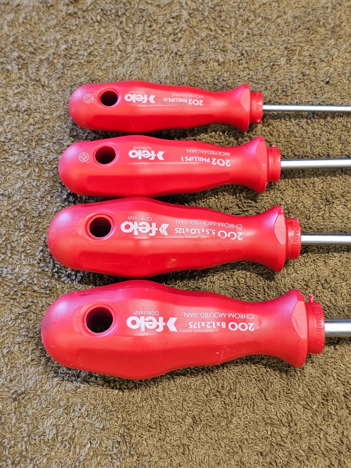 4 Felo Screwdriver Set Slotted Phillips Flat Head 200 202 Germany