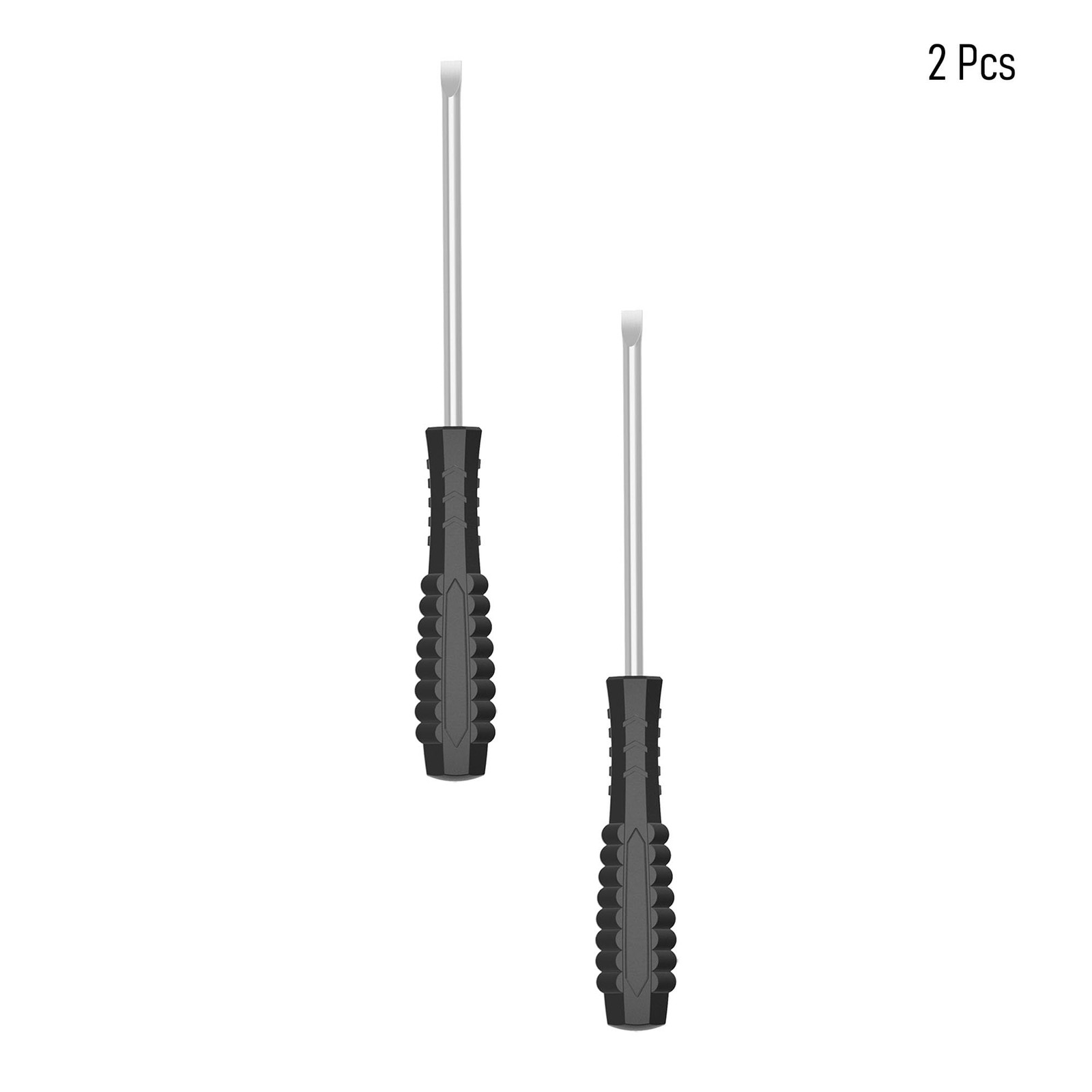 FOCMKEAS 2PCS Mini Slotted Screwdriver, 3mm Flat Head 3mm（L100mm）Black, Black