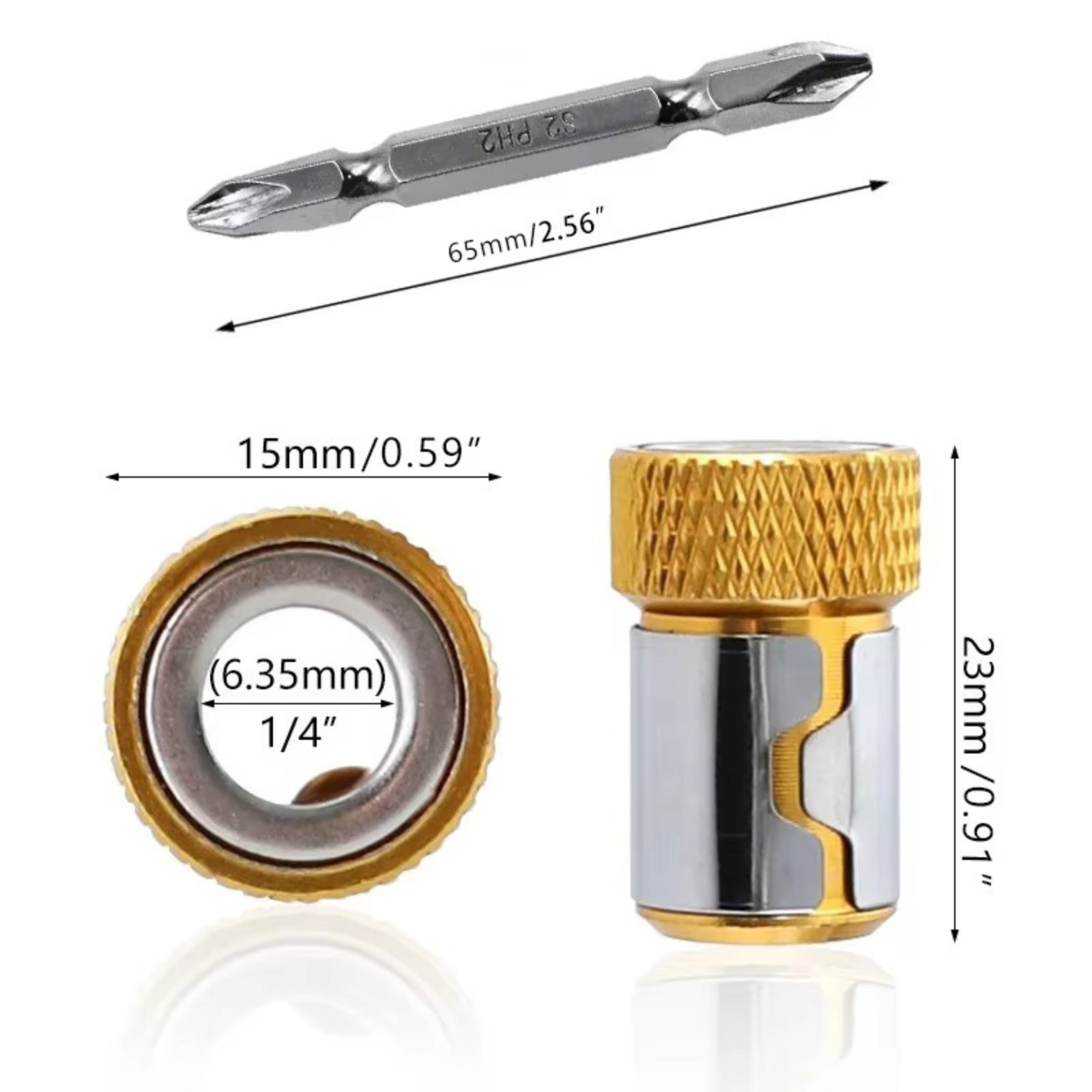 ✅ Magnetic Screwdriver Bit Holder Pivoting Tip Screwdriver Head Magnetizer Tool✅
