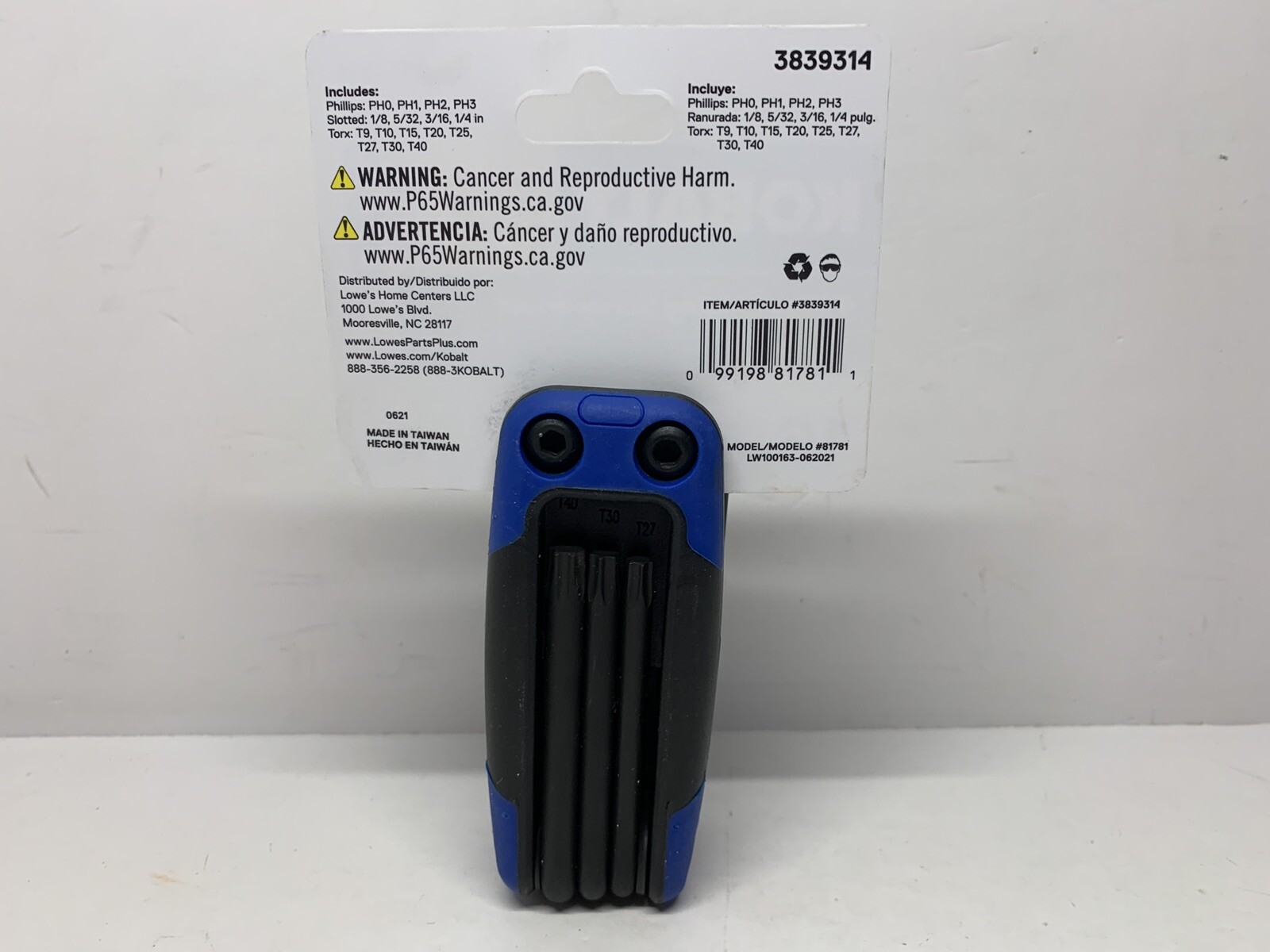 4-Way 16 Piece Folding Screw Driver Kit #3839314 Phillips, Slotted & Torx
