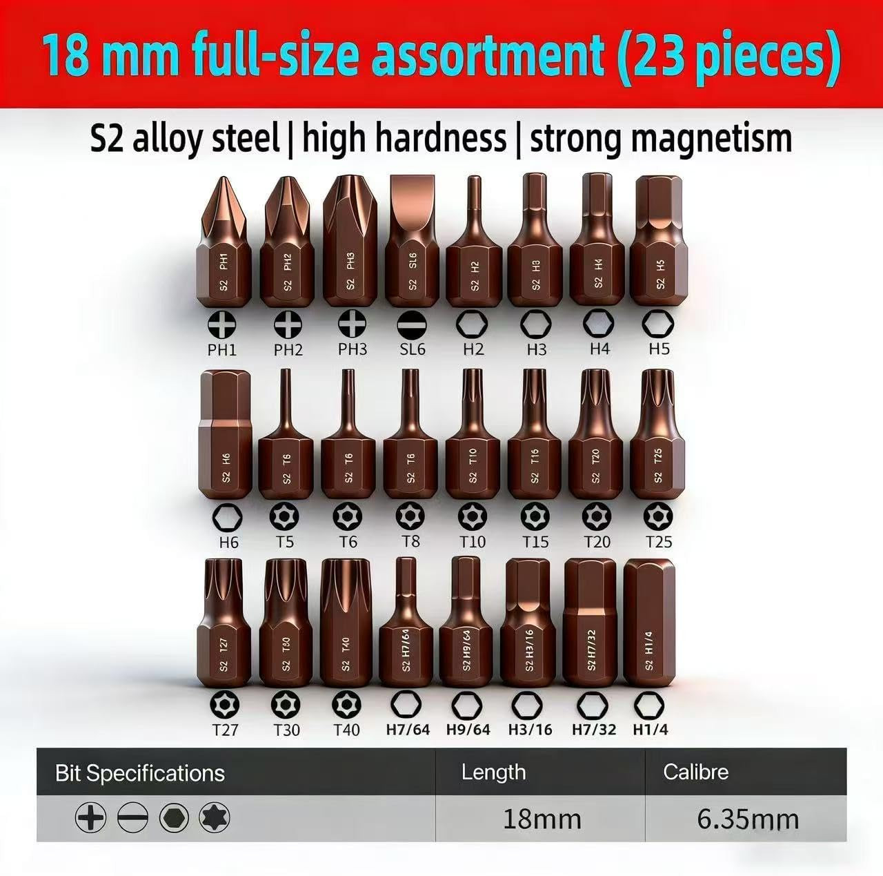 33 in 1 Right Angle Screwdriver 18Mm/0.7″ Shortest Magnetic Screwdriver Bit (S2