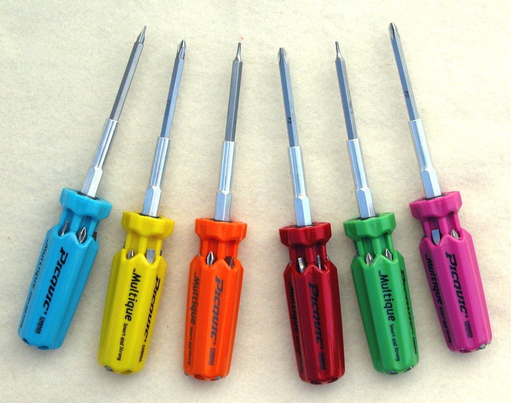 PICQUIC MULTIQUE – One Multi-Bit Screwdriver – 6 handle colors to choose from