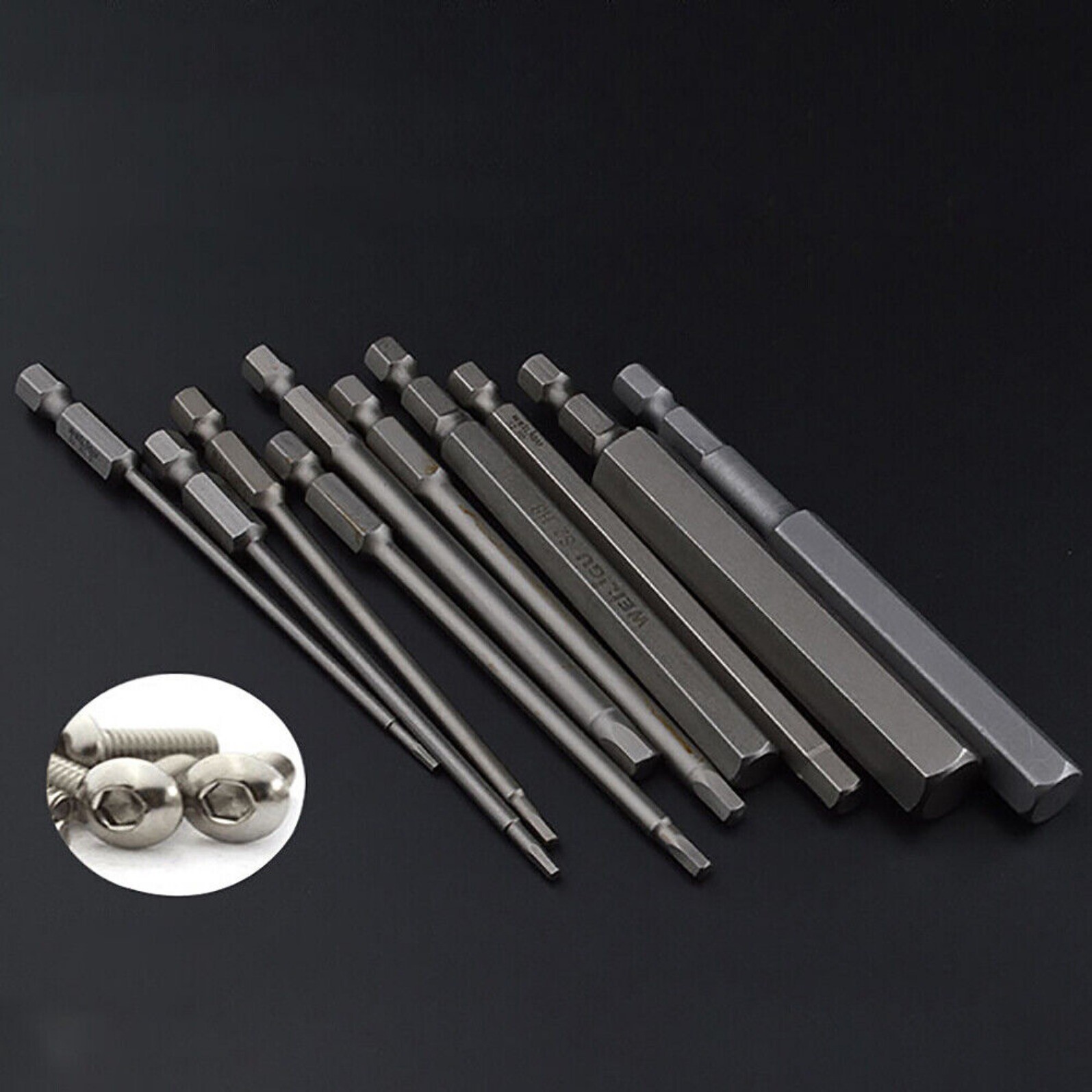 Hex Key Allen Bit Set Quick Change Connect impact Driver Power drill Hex Shank