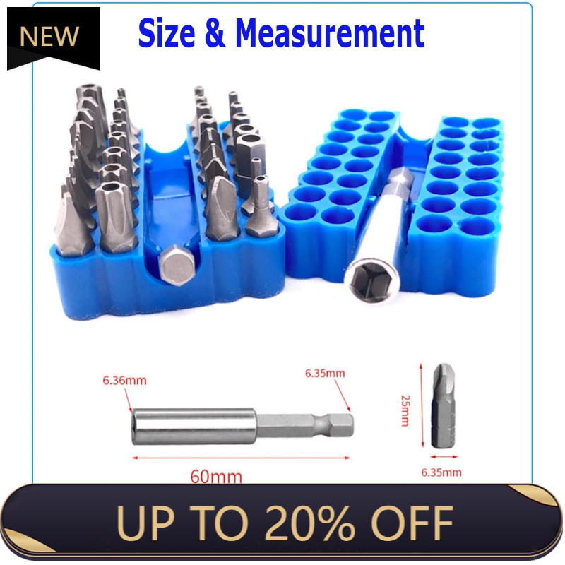 33 Bit Set Tamper-Proof Security Allen Hex Key Star Spanner Torx Screwdriver NEW