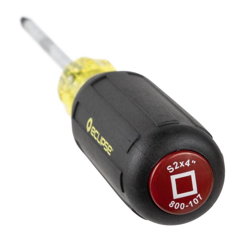 Eclipse 800-107 Robertson Screwdriver, Rubber Grip S2x4 Inch