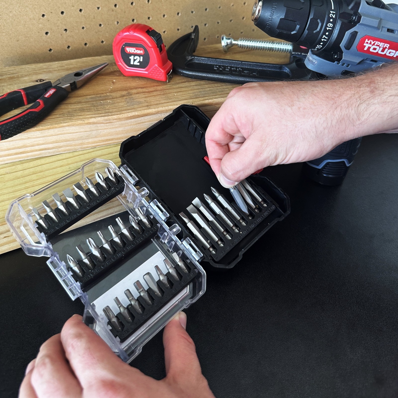 37-Pc Screwdriver Bit Set Includes Magnetic Bit Holder Storage Case Home Garage