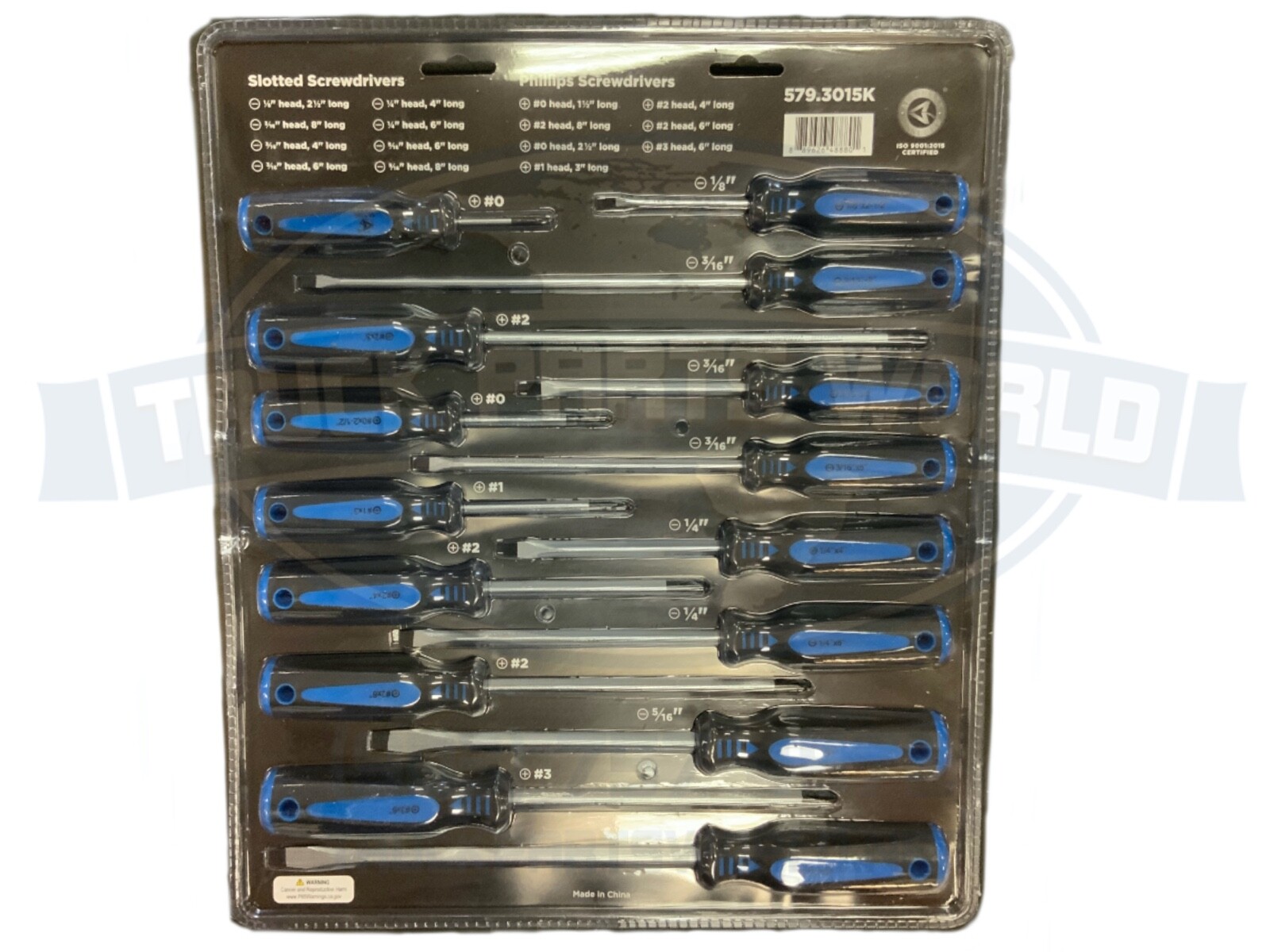 AUTOMANN PHILLIPS AND SLOTTED SCREWDRIVER SET 15 PIECE KIT