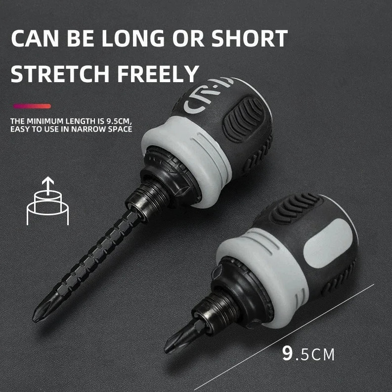 1pc Mini Ratchet Precision Screwdriver 13-in-1 Magnetic Telescopic Tool – NEW