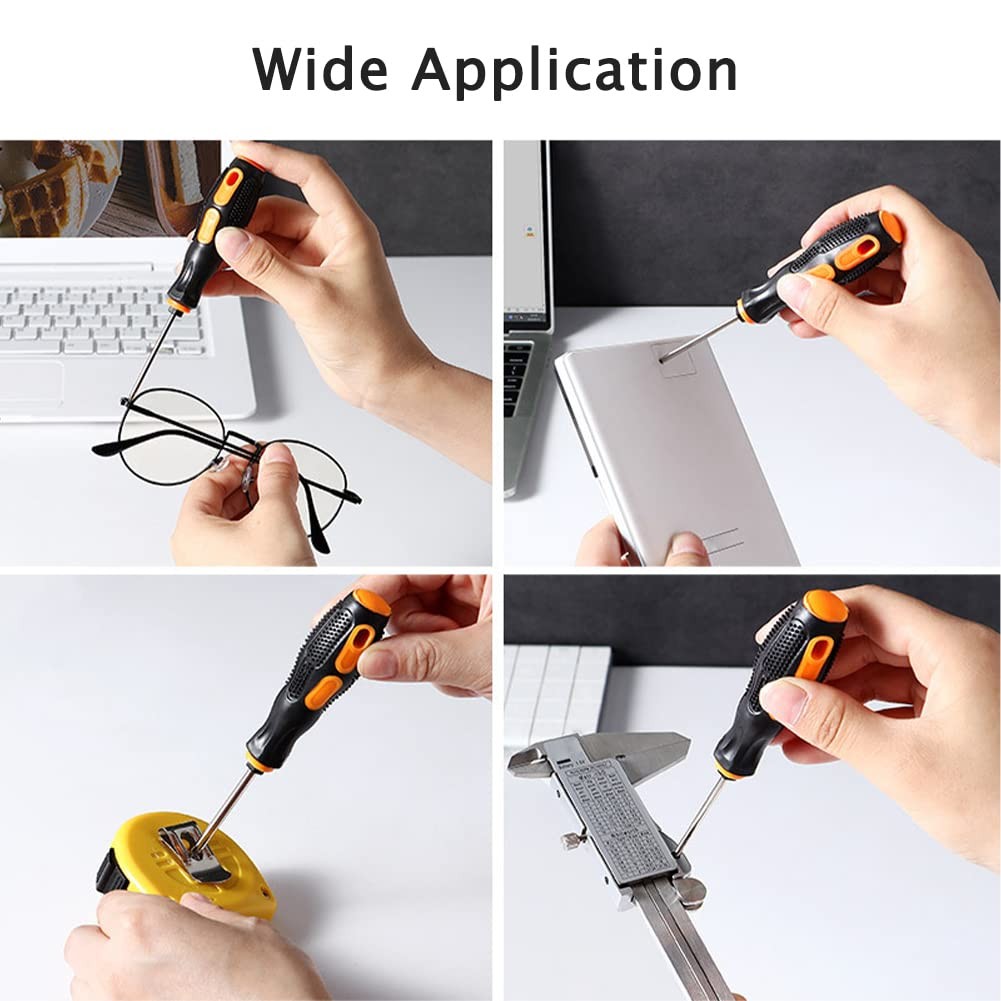 8 in 1 Screwdriver Set, Electrician Multifunctional Black+silver+orange