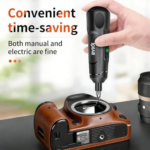 Mini Electric Screwdriver Set, 3.7V Rechargeable Cordless Tool with 20 Bits, USB