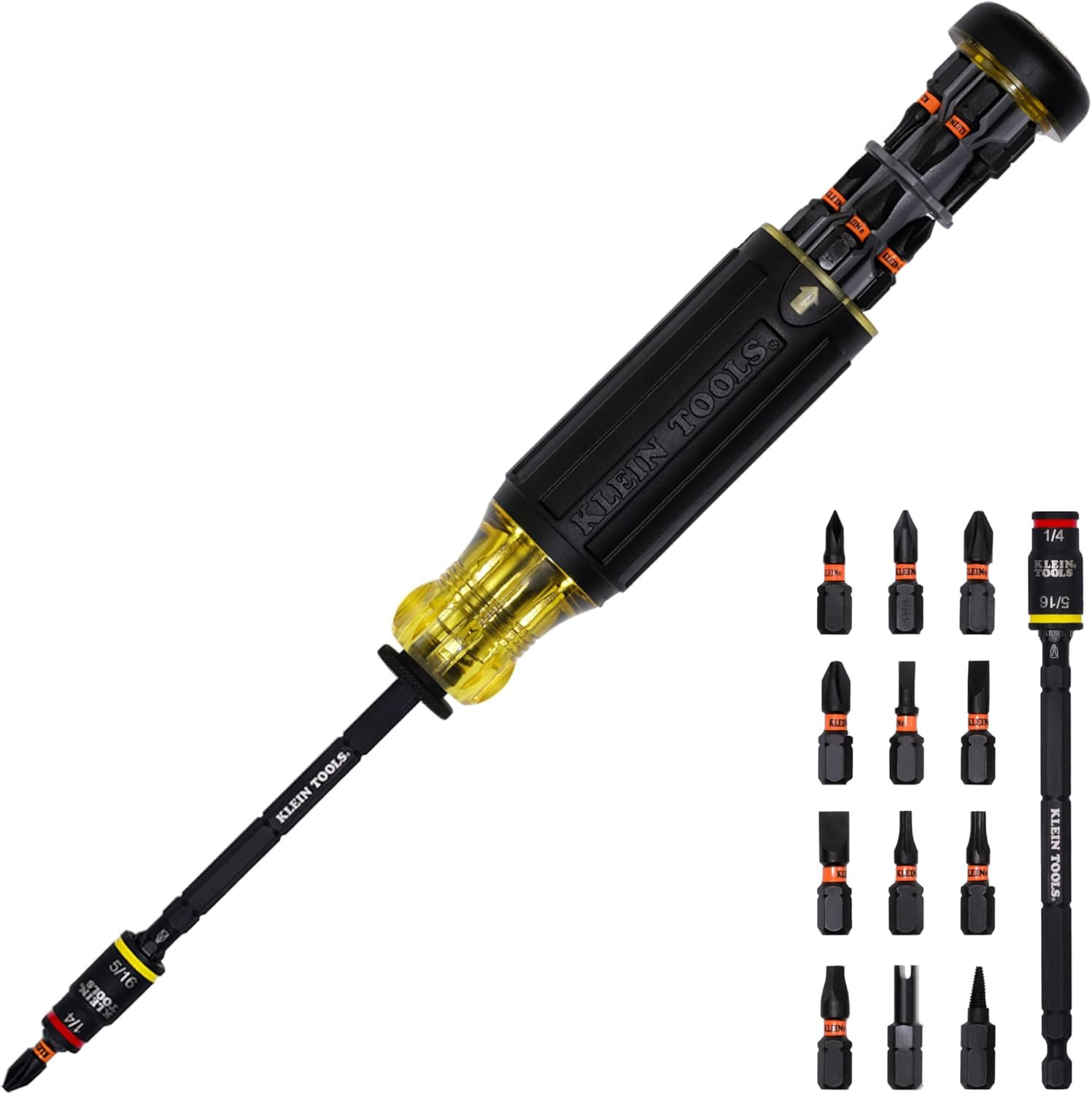 32304 Screwdriver, 14-In-1 Adjustable Screwdriver with Flip Socket, HVAC Nut Dri