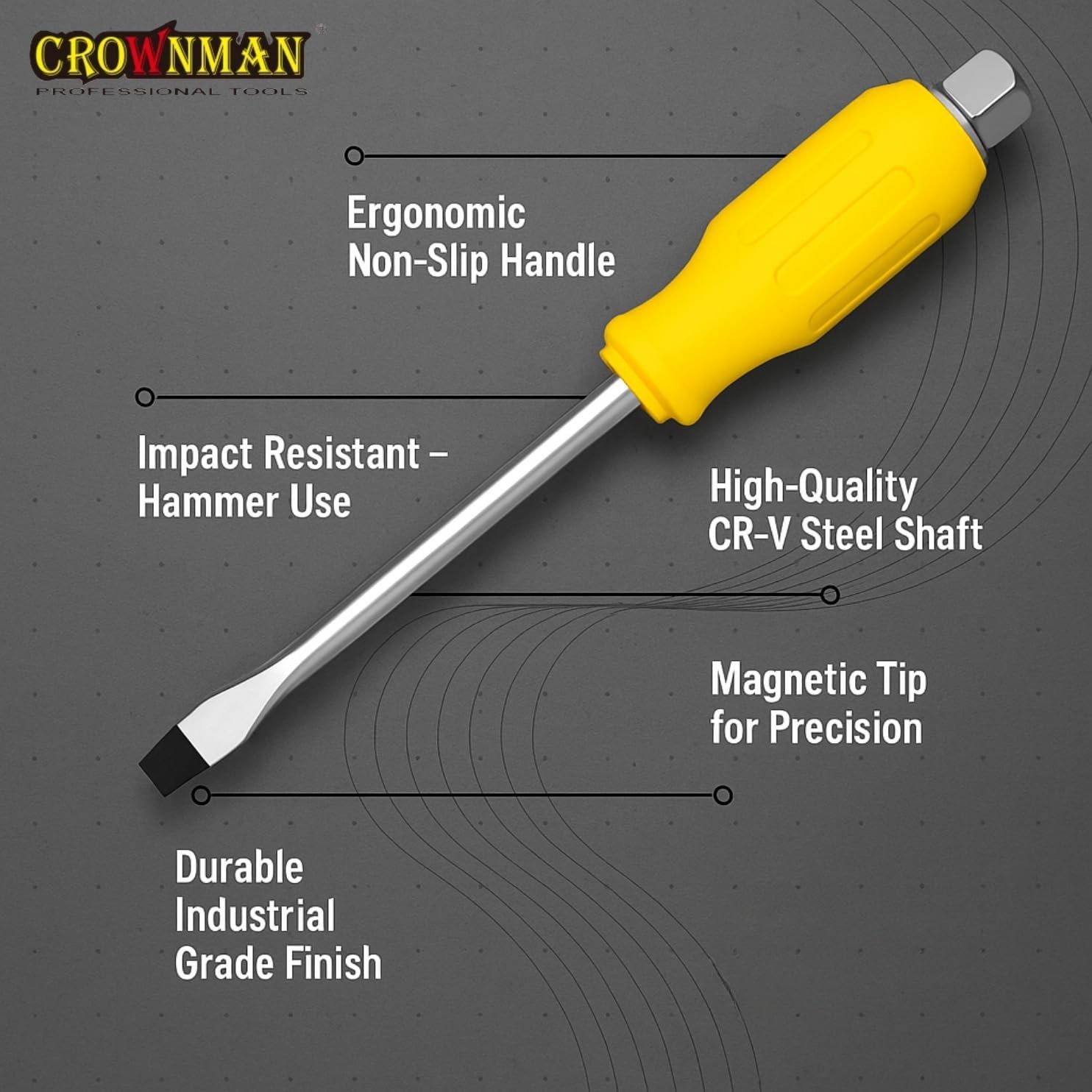 6-Piece Magnetic Screwdriver Set – Heavy Duty CR-V – 3 Phillips & 3 Flathead
