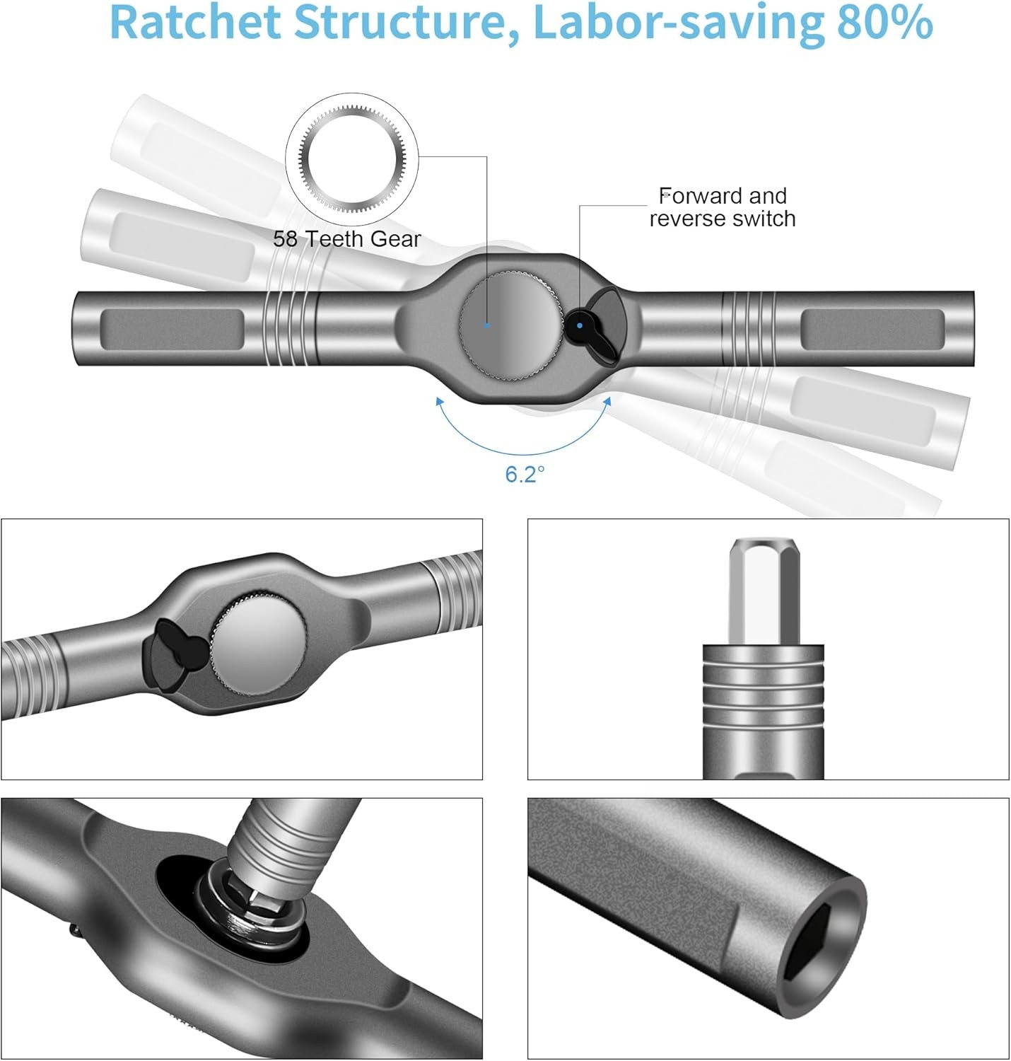 42 in 1 Magnetic Ratchet Screwdriver w/ S2 Steel Bits Multi tool for Furniture
