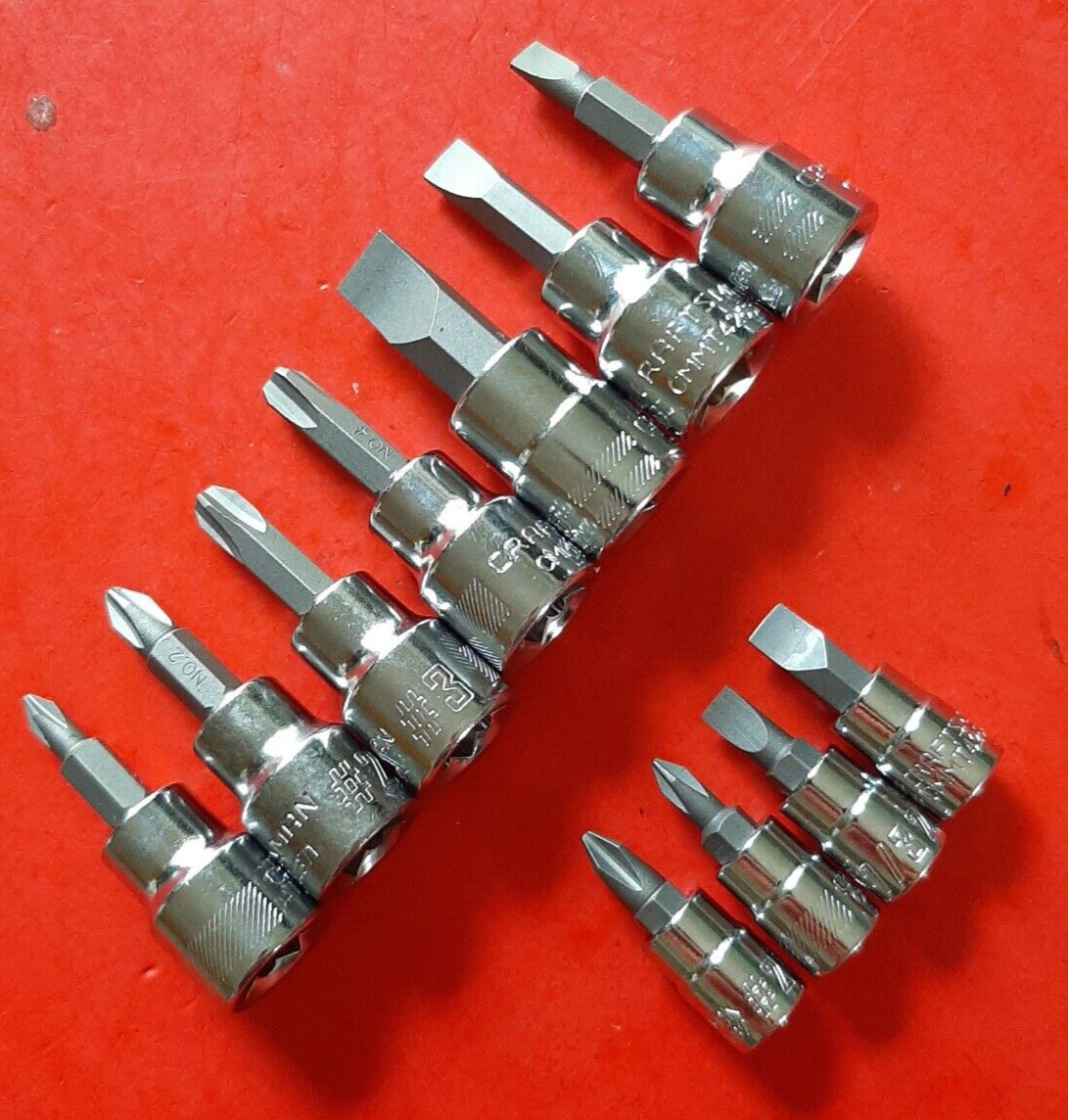 CRAFTSMAN 11pc 1/4 & 3/8″ Phillips Flat Tip Screwdriver Bit Driver Socket Set