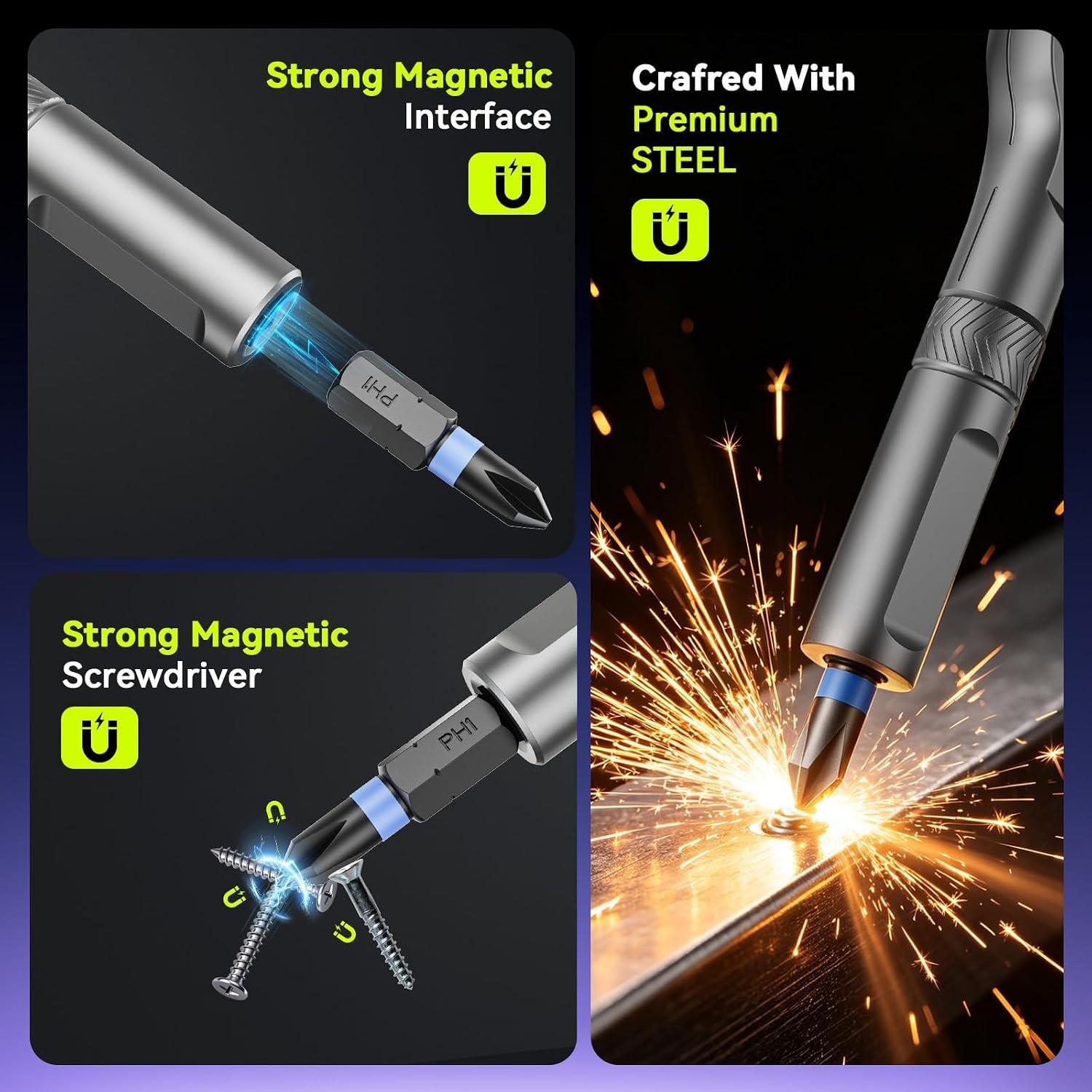 Versatile 25-in-1 Multi-Bit Screwdriver Kit with Magnetic Hold & Carry Case