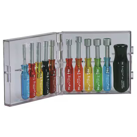 Xcelite Ps120n Nut Driver Set, 11 Pieces, Sae, Hollow