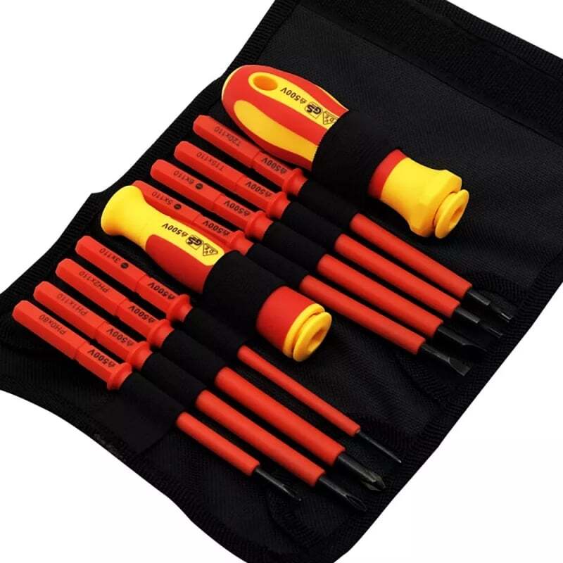 10pc Electrician’s Insulated Magnetic Electrical Hand Screwdriver Tool Set New