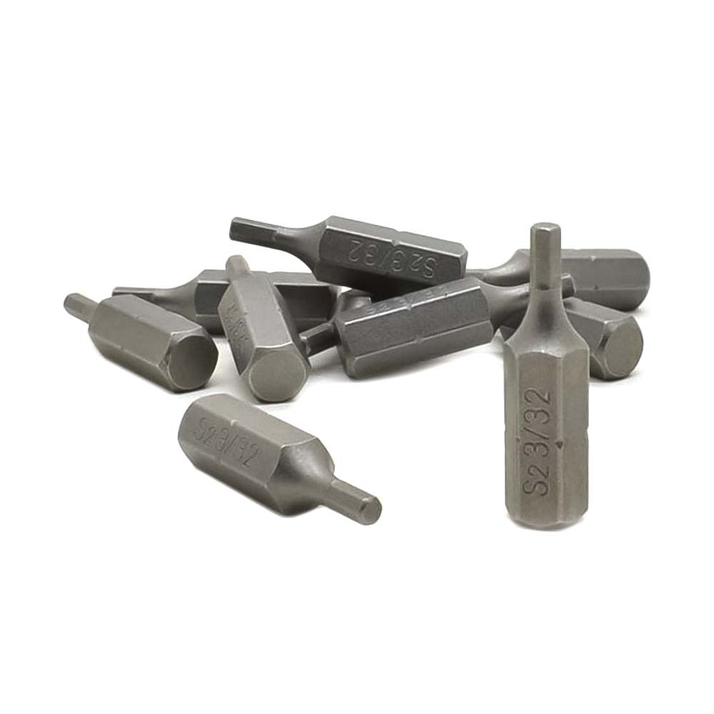 BH108-10PK Single End Hexagonal Screwdriver Bits – 1 Inch Long – 3/32 Hex – 10
