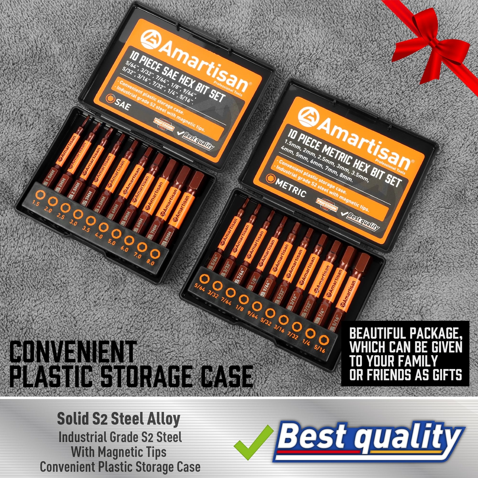 20piece Hex Head Allen Wrench Drill Bit Set Metric And Sae S2 Steel Hex Bits Set