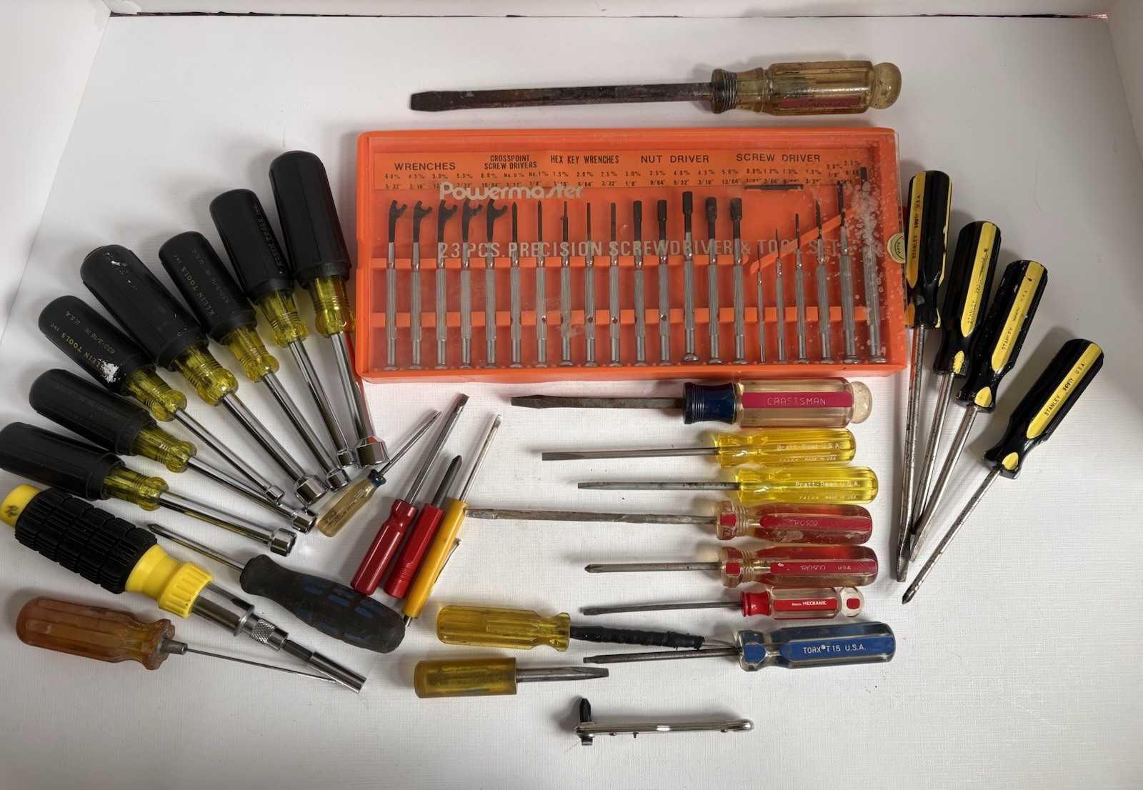 USA Screwdriver Nut Driver Lot Klein Craftsman Stanley Pratt-Read PowerMaster