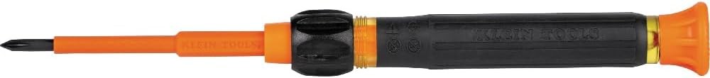 Klein Tools 32581INS Precision Screwdriver, 2-in-1 Insulated Black/Orange