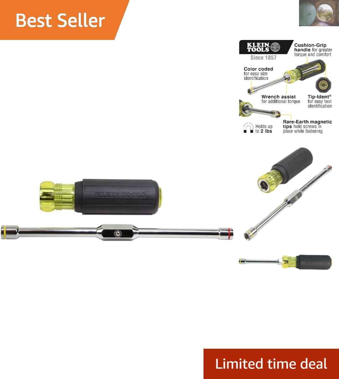 Ratcheting Hex Head 2-in-1 Nut Driver, 1/4 & 5/16 Inches – Klein Tools Quality
