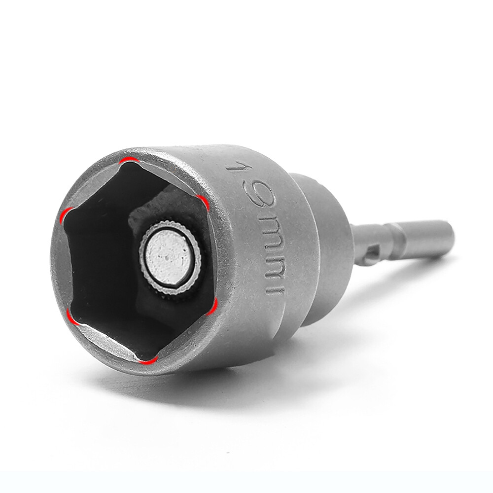 Deepen Hex Magnetic Nut Driver Socket 5mm Round Shank Impact Drill Bits 5-19mm
