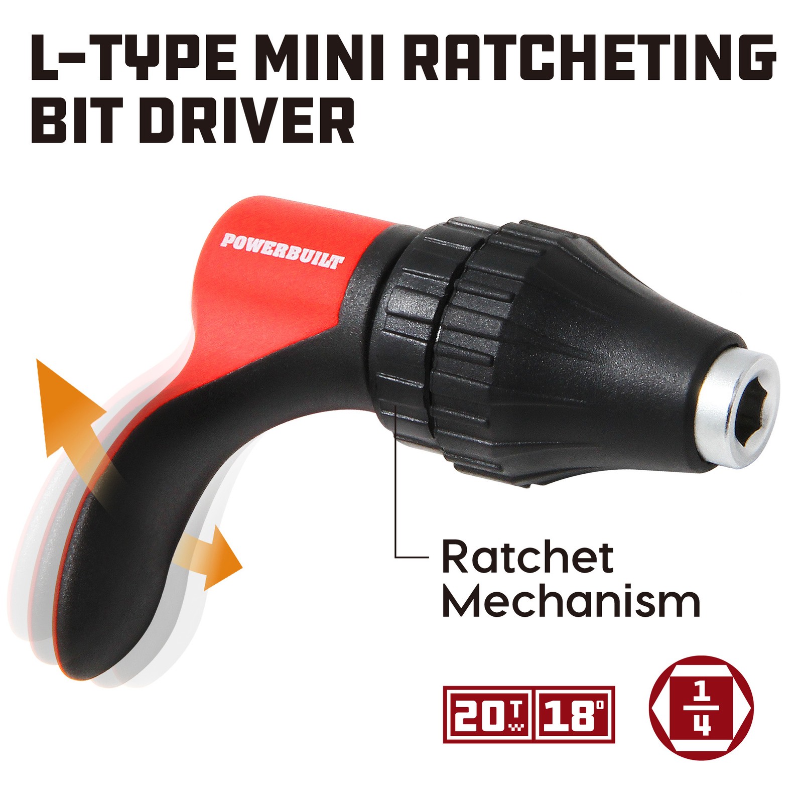 Powerbuilt L-Type Mini Ratcheting Bit Driver – 941487