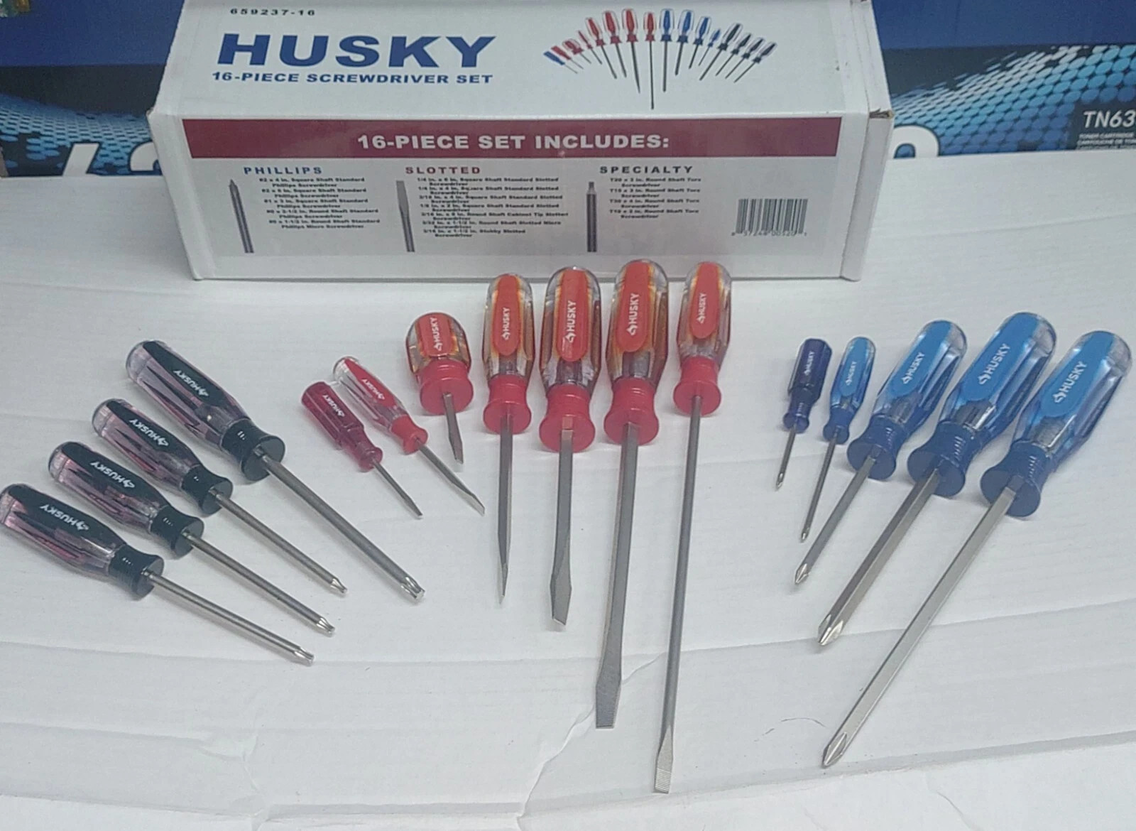 Husky 16 Piece Screwdriver Set Phillips Slotted Torx Brand New