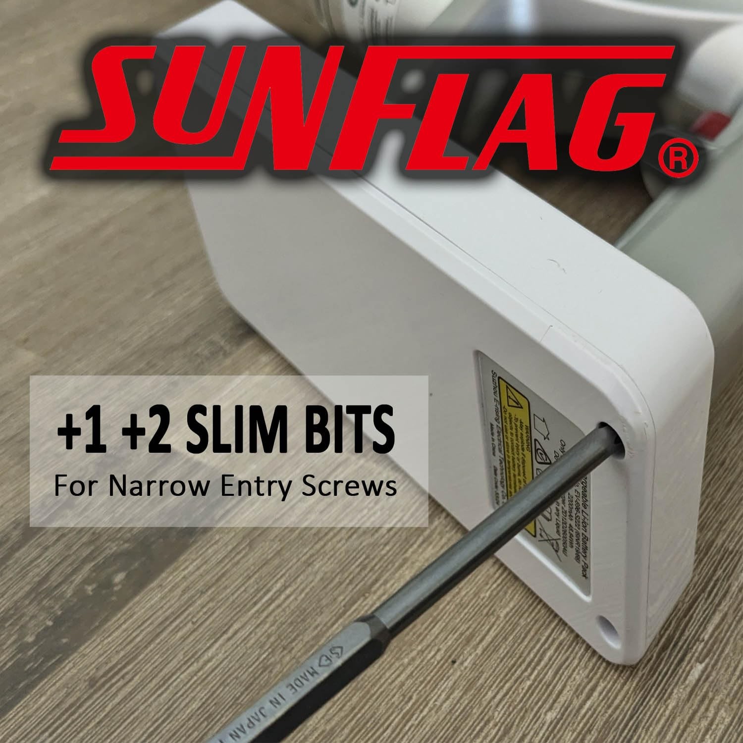 Sunflag +1 +2 +3 JIS Screwdriver Bits | 10 Piece Set | Made in Japan