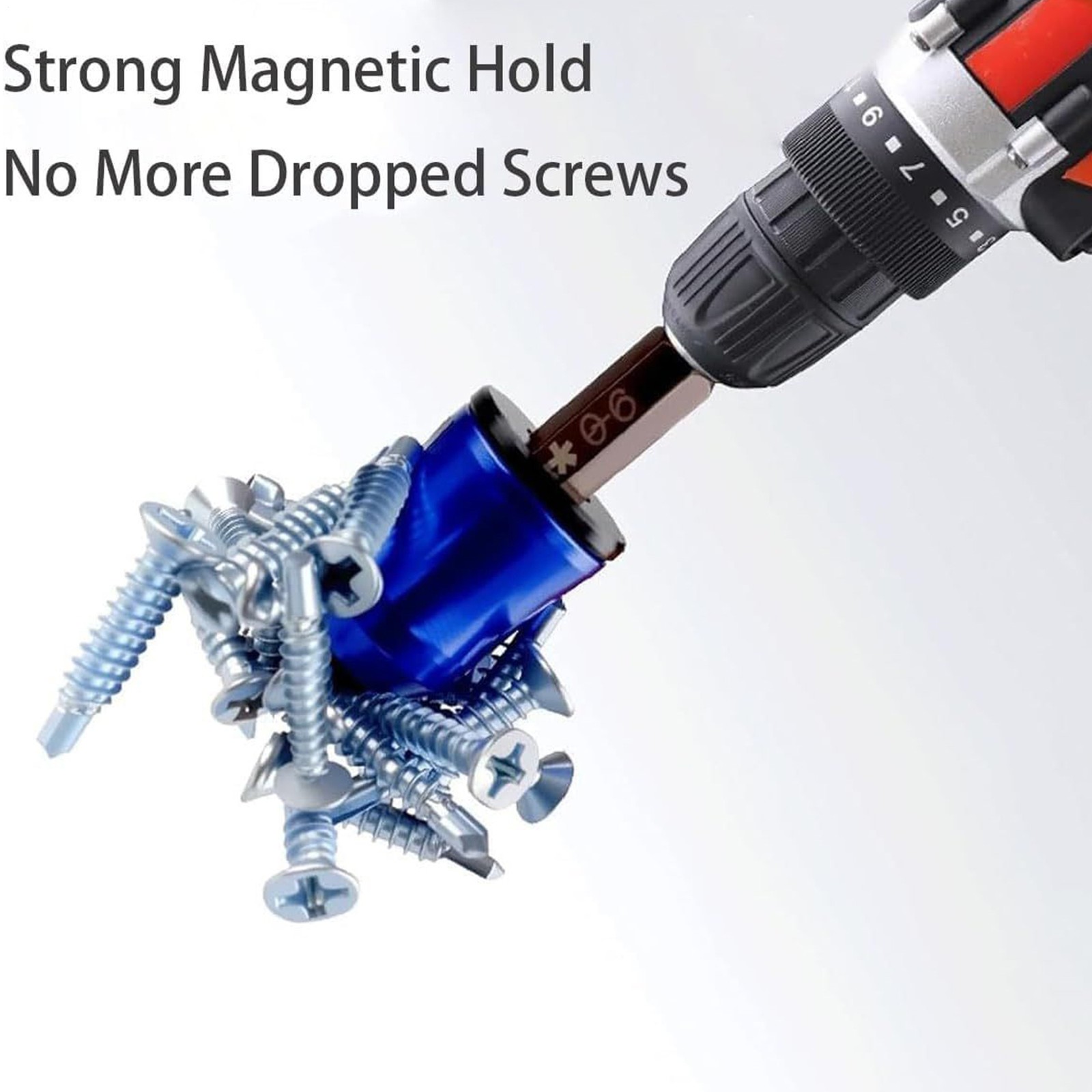 5Pcs Strong Magnetic Screw Holder Metal Ring 6.35 mm Shank Screwdriver Drill Bit