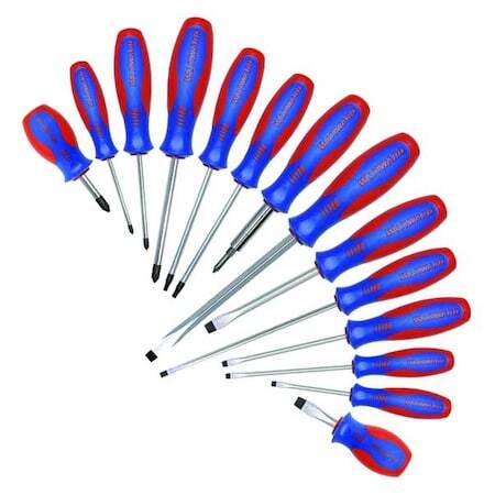 Westward 401L80 Magnetized Tip Screwdriver Set, Phillips/Slotted/Torx Tip,