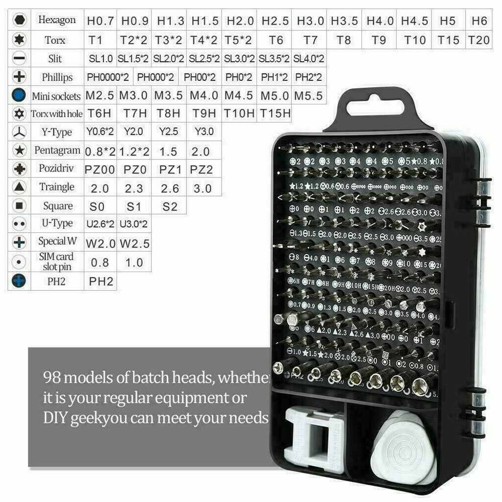 117 Computer Repair Kit Set Tool Laptop PC Precision Screwdriver Torx Smartphone