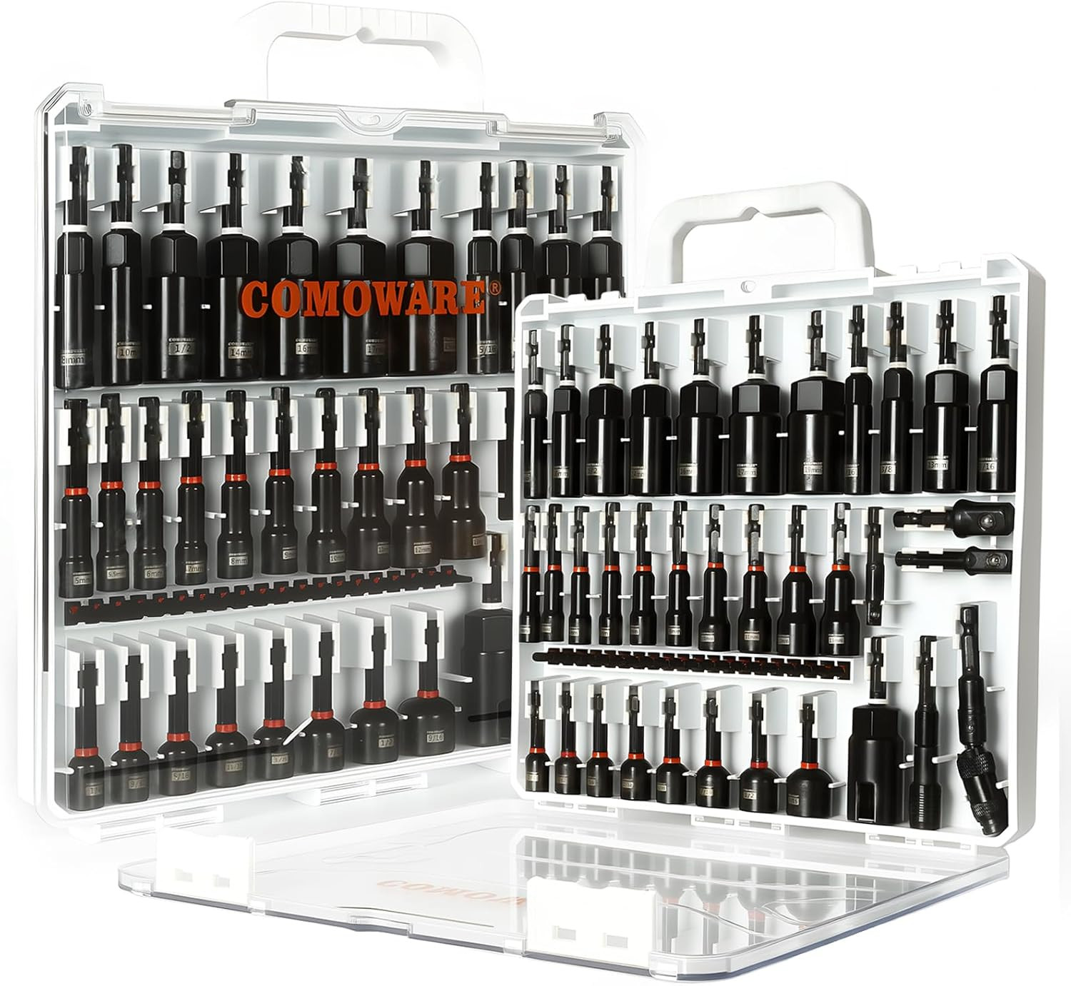 Magnetic Impact Nut Driver Set 55pc Deep SAE Metric Sockets Bits Cr-V Steel Tool