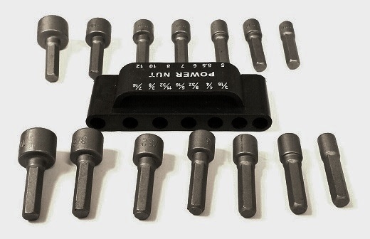 14pc Quick Change Power Nut Driver Set Hex 1/4″ Shank Metric & Standard SAE NEW