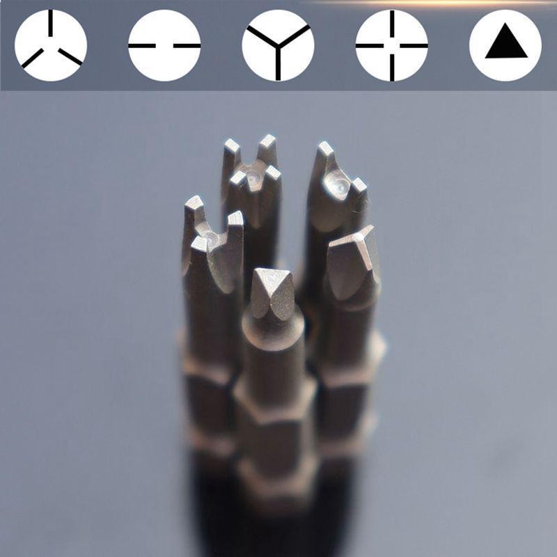 5pcs 50mm Shaped Screwdriver Bits—u, Y, Triangle, Cross & 3-point Tool Set