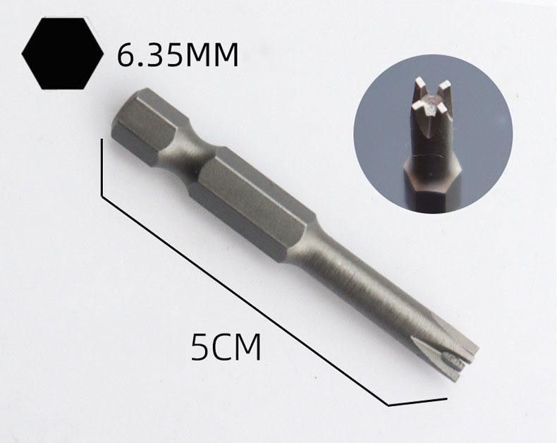 5pcs 50mm Shaped Screwdriver Bits—u, Y, Triangle, Cross & 3-point Tool Set