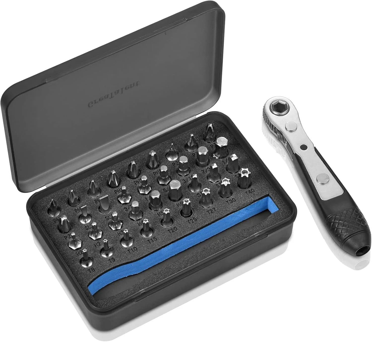 37In1 S2 Steel Mini Ratchet Wrench Screwdriver Bit Set with 1/4″ Hex Shank Phill