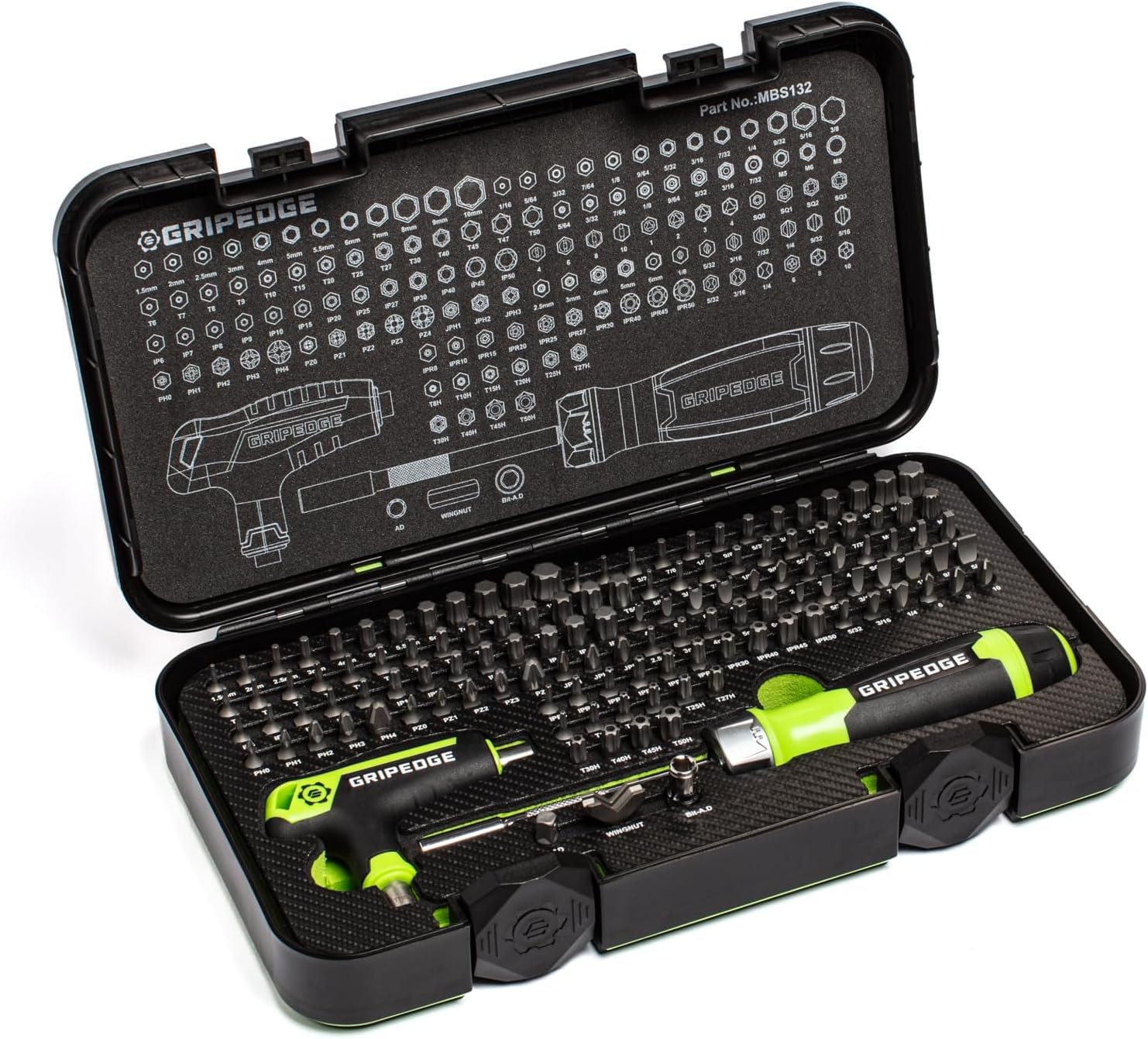GRIPEDGE Tools | 132-PC R.P.T. Multi-Bit Driver Set FREE SHIPPING