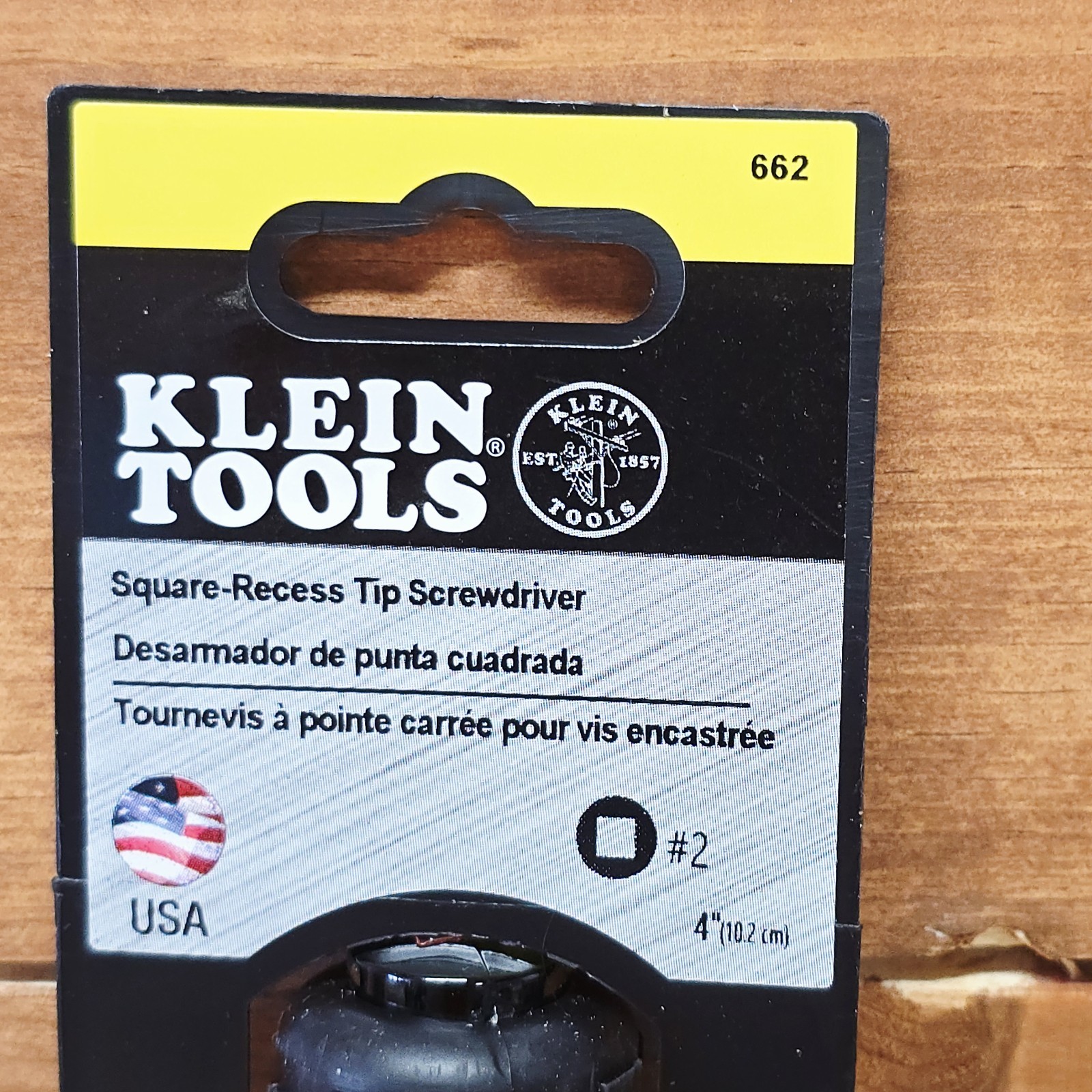 Klein Tools 662 #2 Square Screwdriver with 4-Inch Round Shank